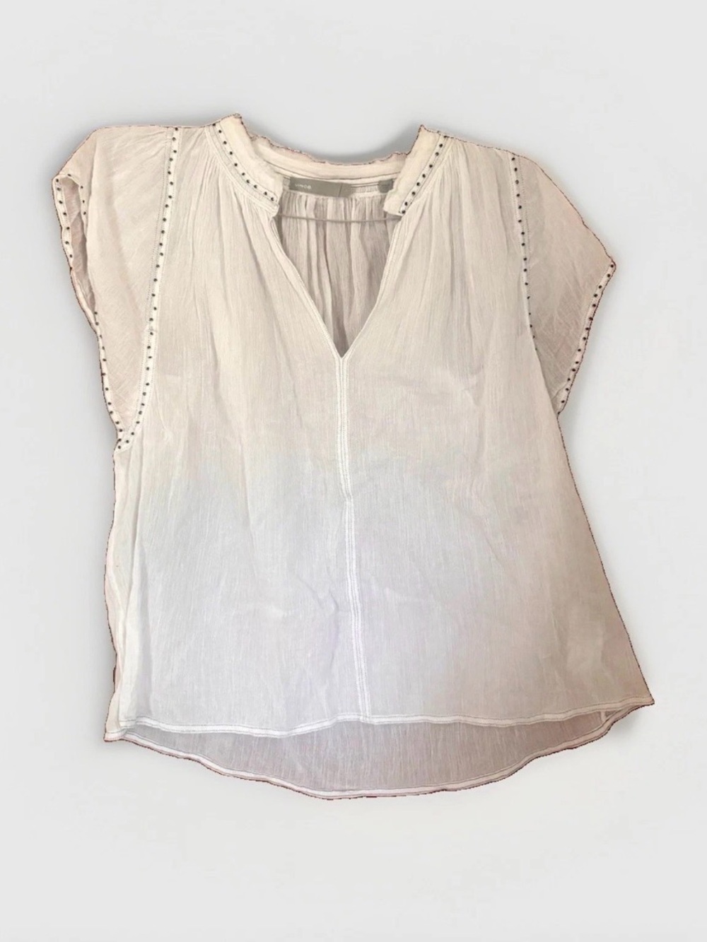 Vince white Cap-Sleeve Peasant Blouse
